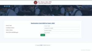 Bihar Board Matric Dummy Registration Card 2026
